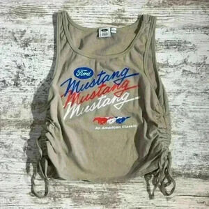 Ford Mustang America  tan crop top‎ women’s size XLG NWOT